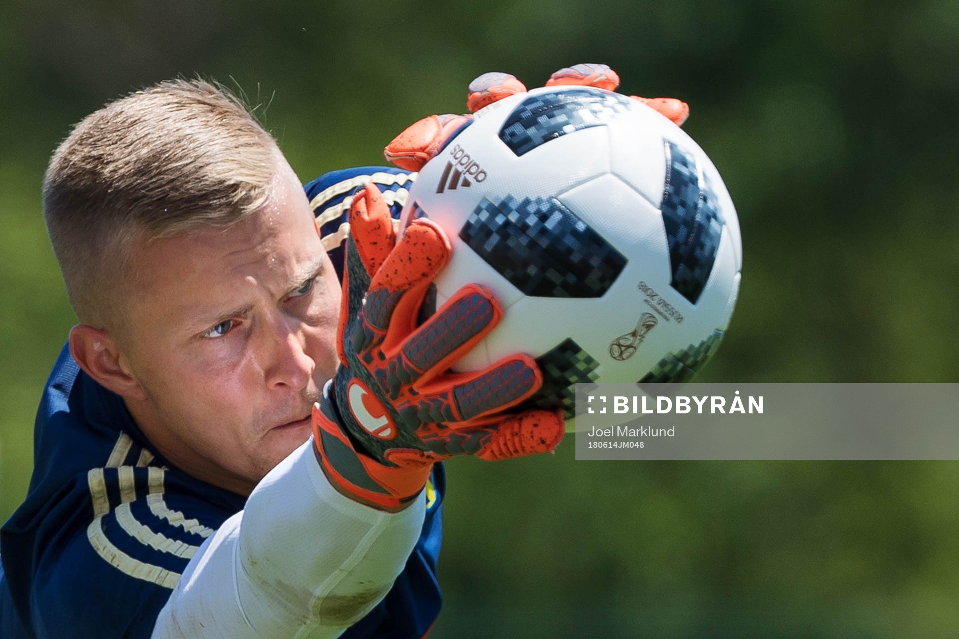 Goalkeeper Karl-Johan Johnsson of the Swedish national