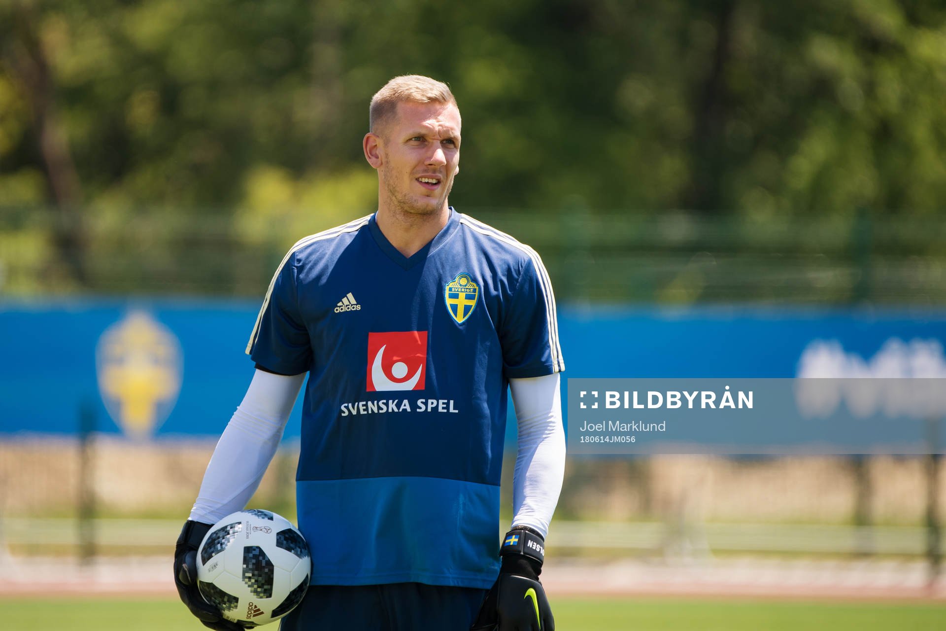 Goalkeeper Robin Olsen of the Swedish national football