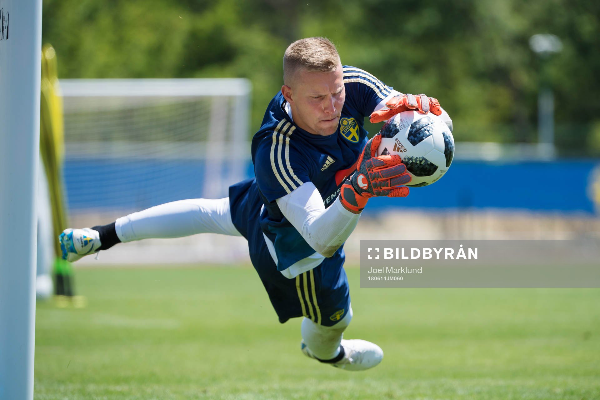 Goalkeeper Karl-Johan Johnsson of the Swedish national