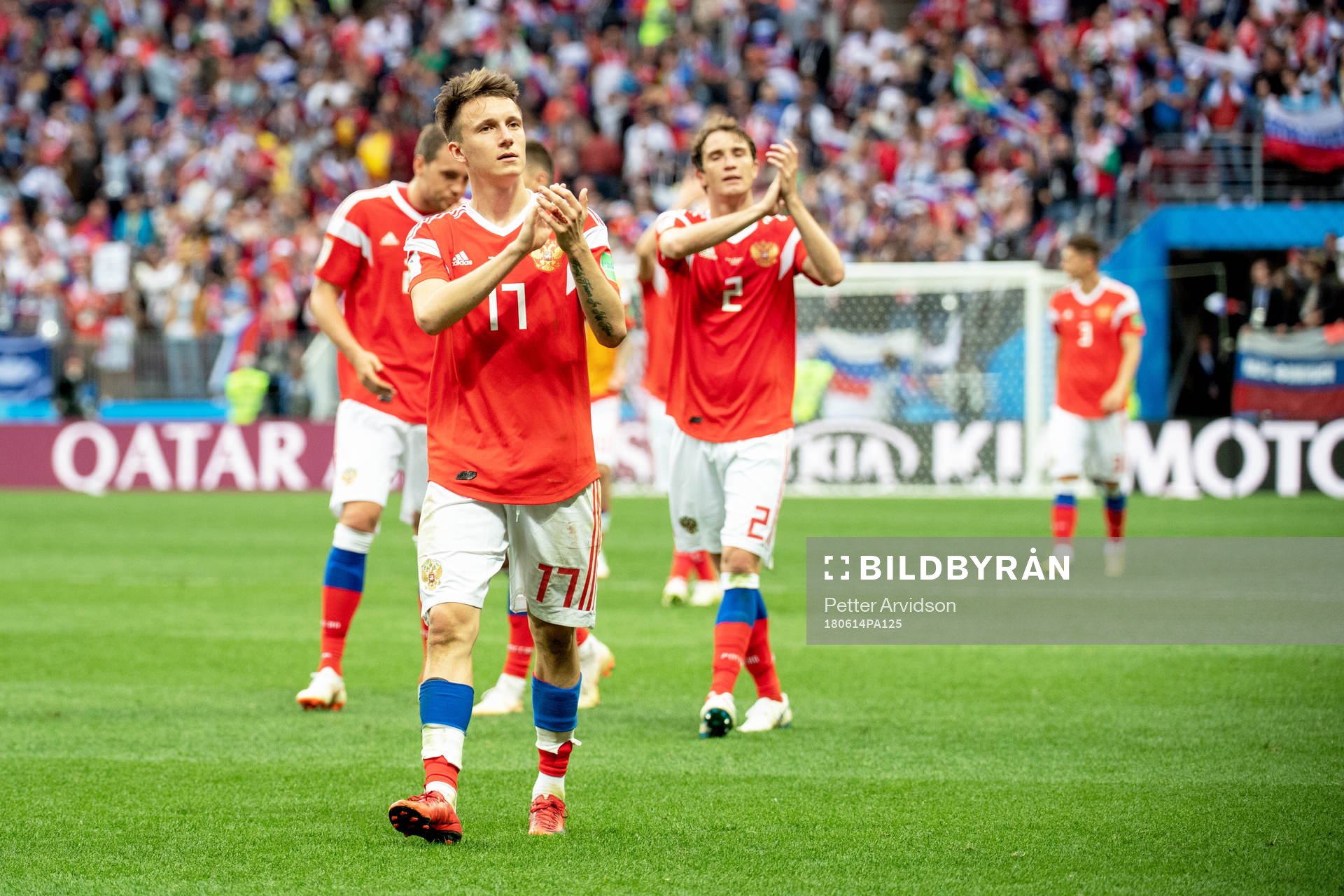 Aleksandr Golovin of Russia celebrates