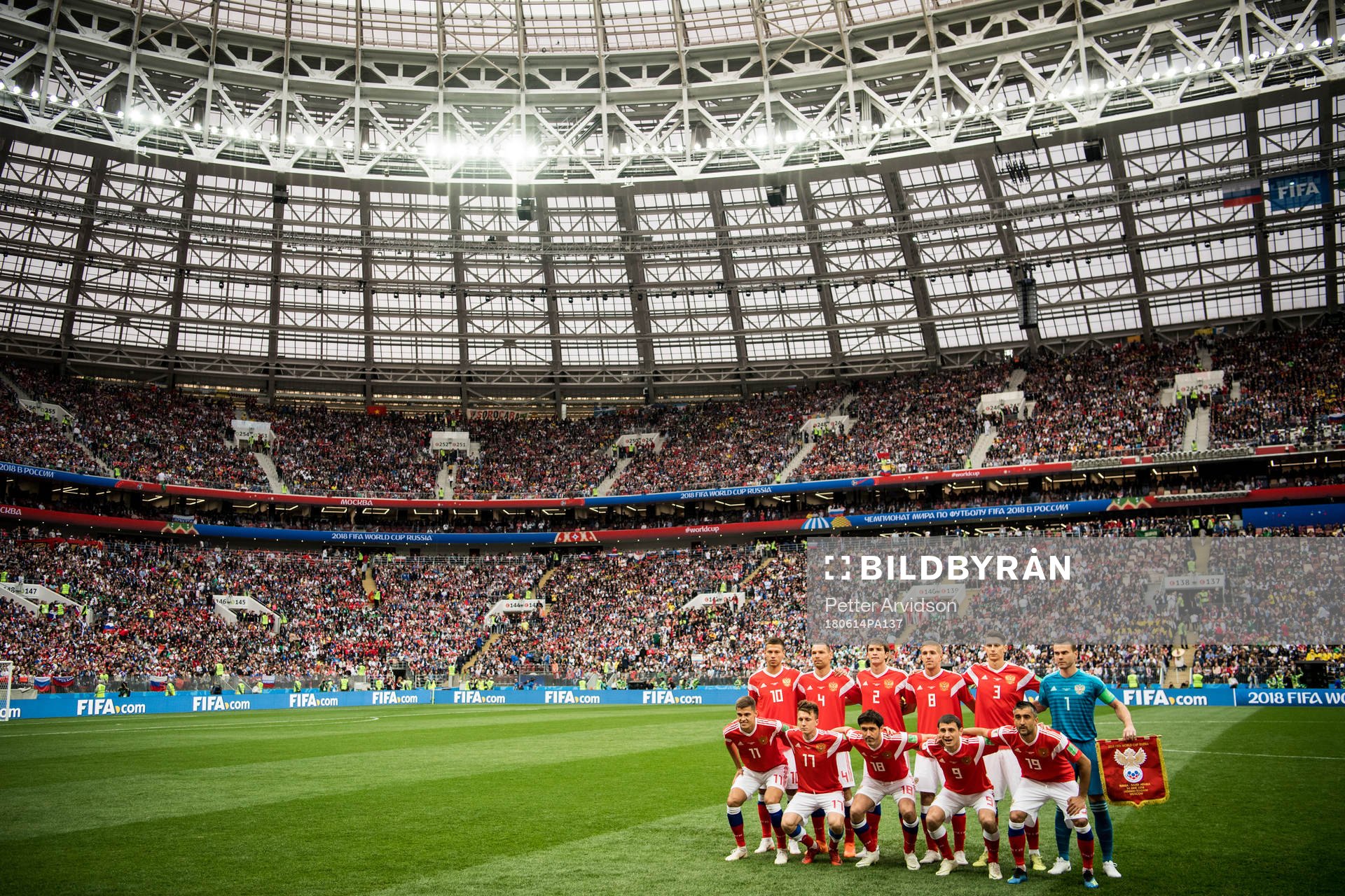 The players of Russia line up for a team photo prior the
