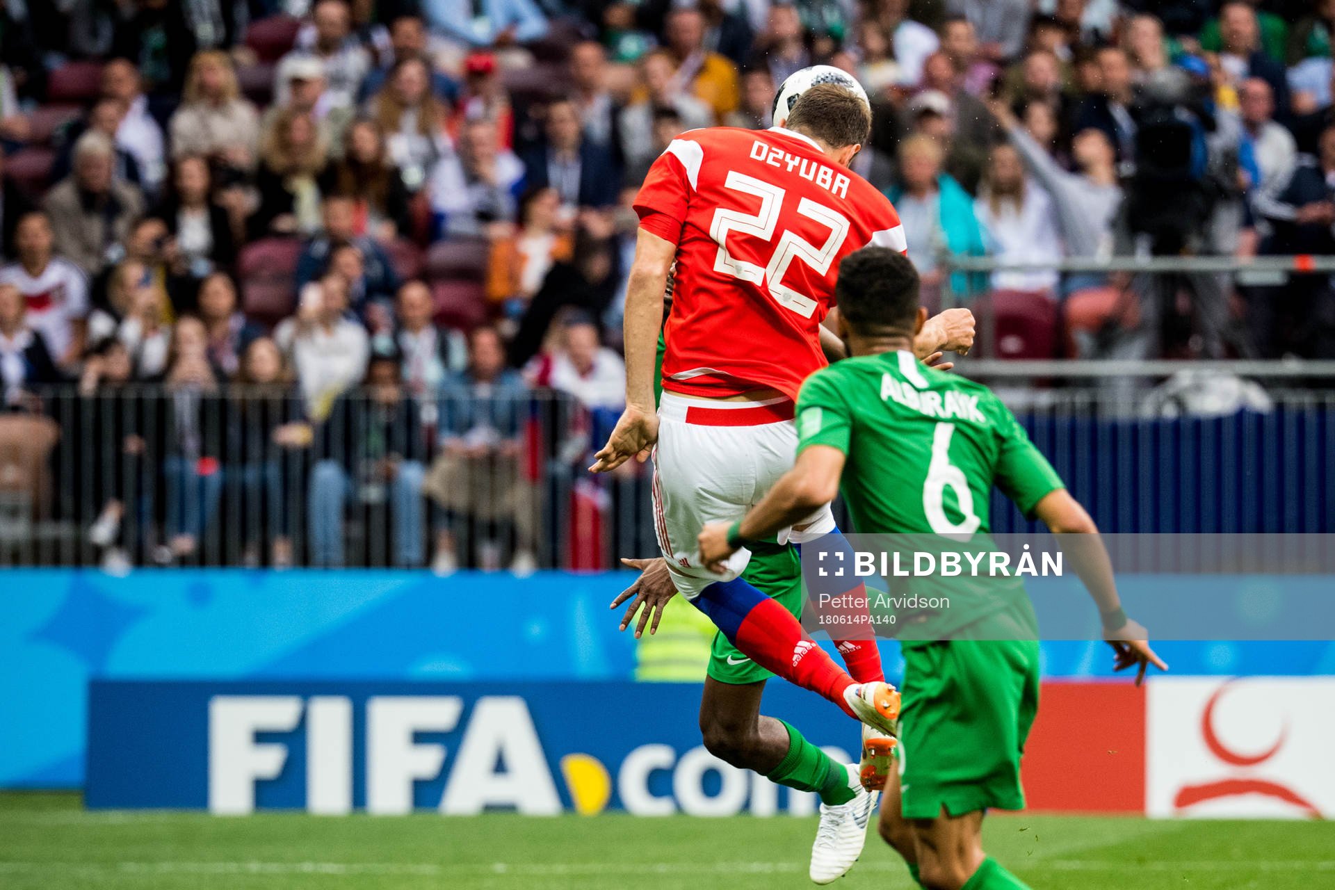 Artem Dzyuba of Russia scores the 3-0 goal