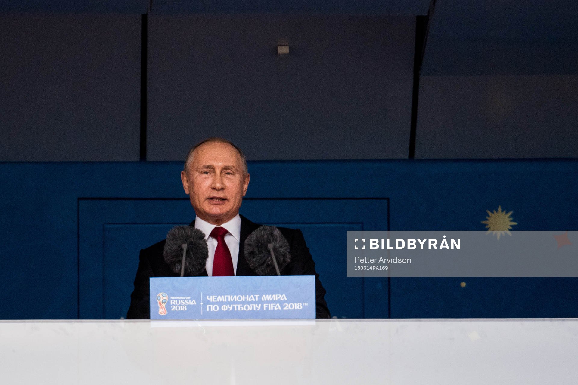 Russia President Vladimir Putin speaks prior the FIFA World