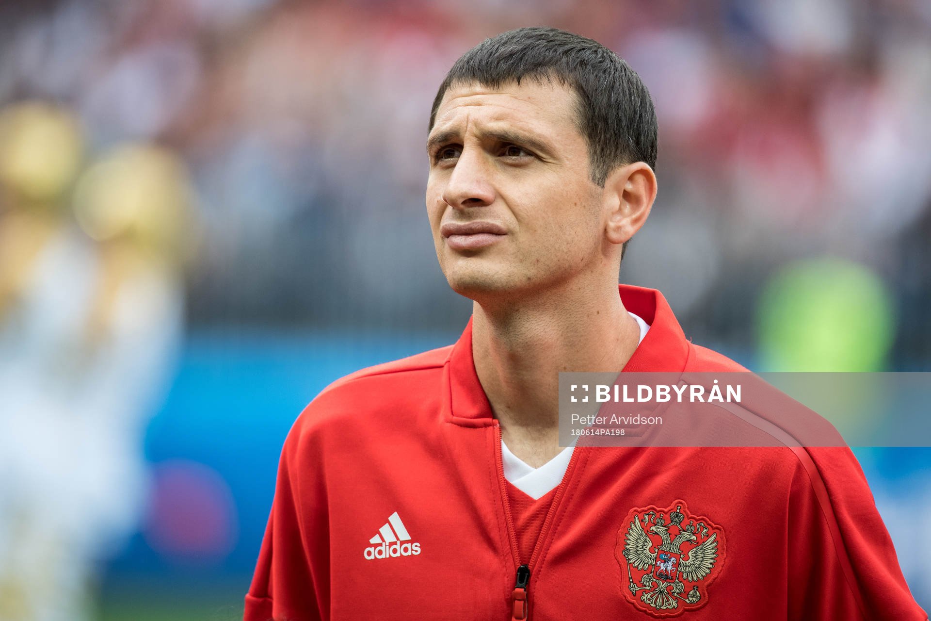 Alan Dzagoev of Russia during the FIFA World Cup group stage match between Russia and Saudi Arabia on June 14, 2018 in Moscow.