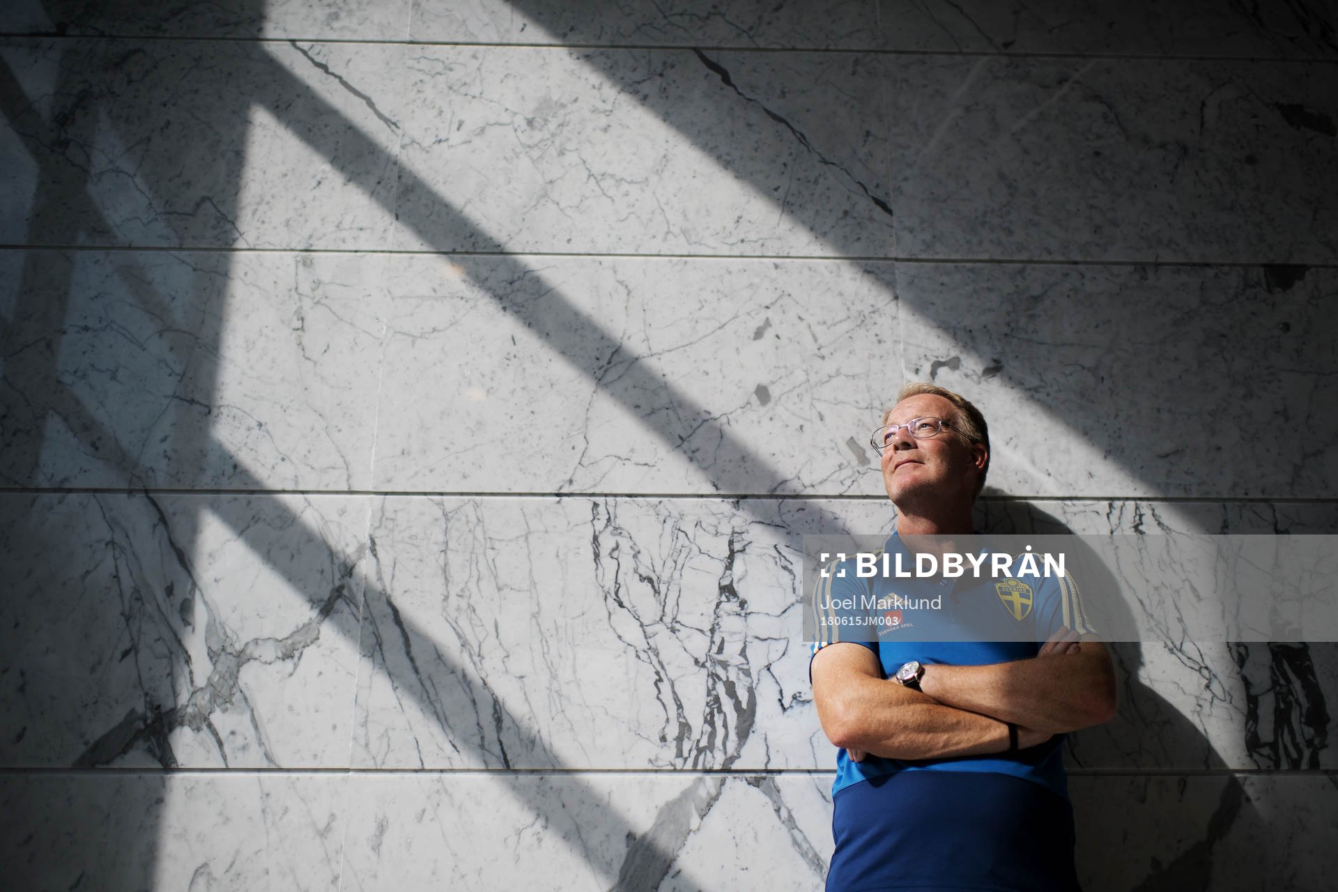 Lars Jacobsson poses for a portrait at a press event with