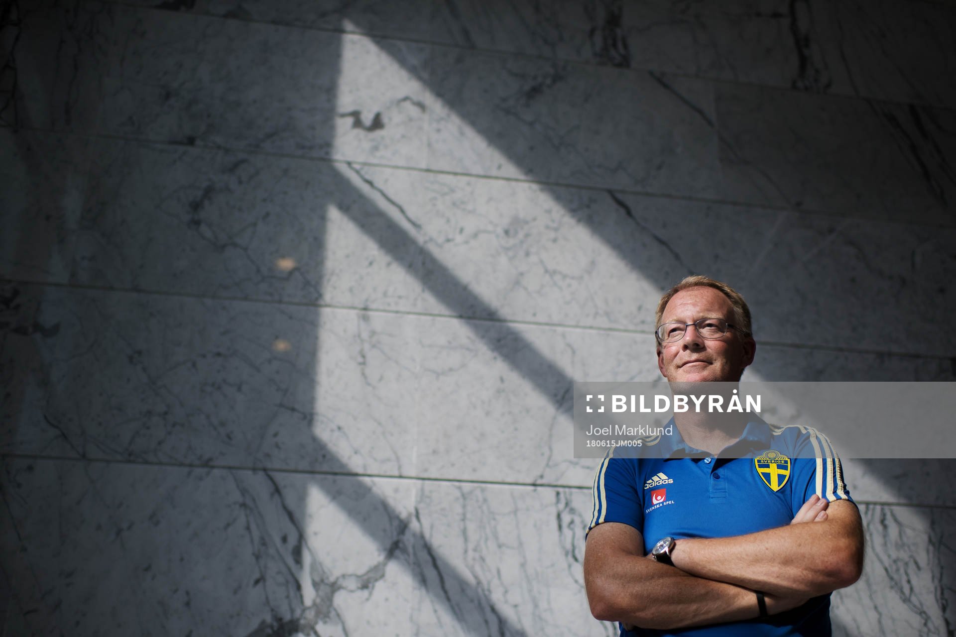 Lars Jacobsson poses for a portrait at a press event with