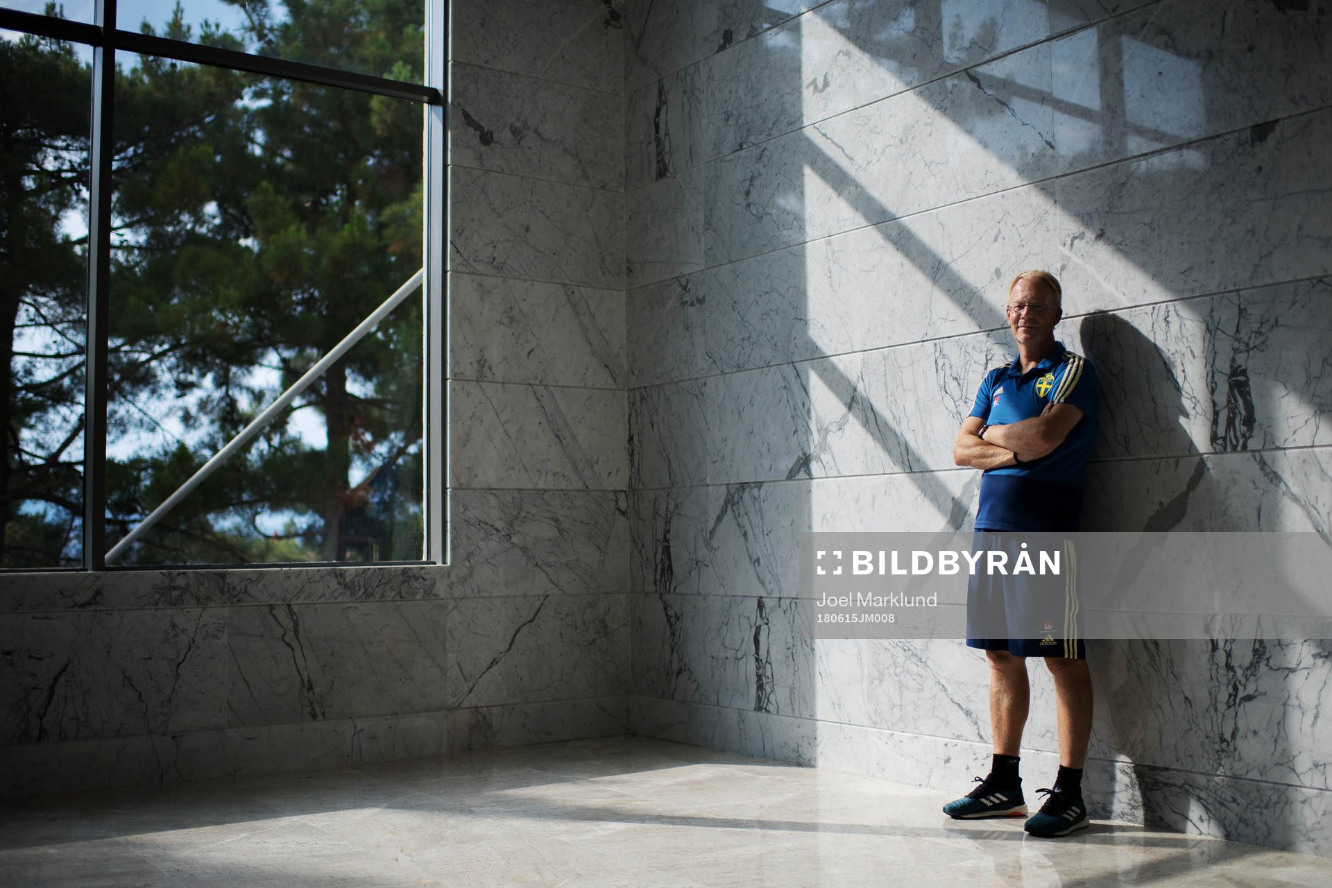 Lars Jacobsson poses for a portrait at a press event with