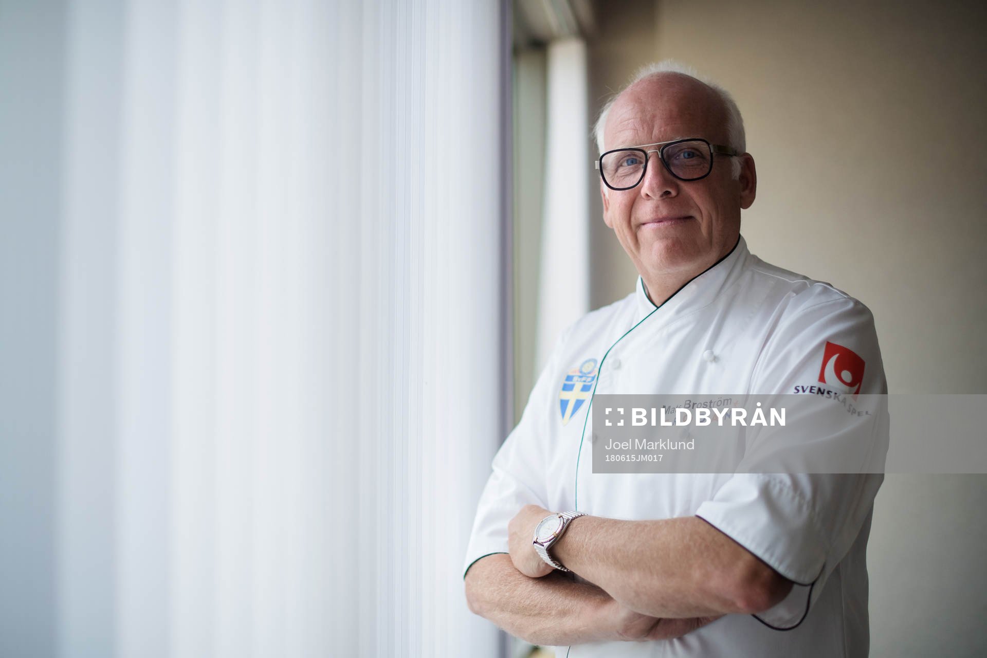 Chef Mats Broström poses for a portrait at a press event
