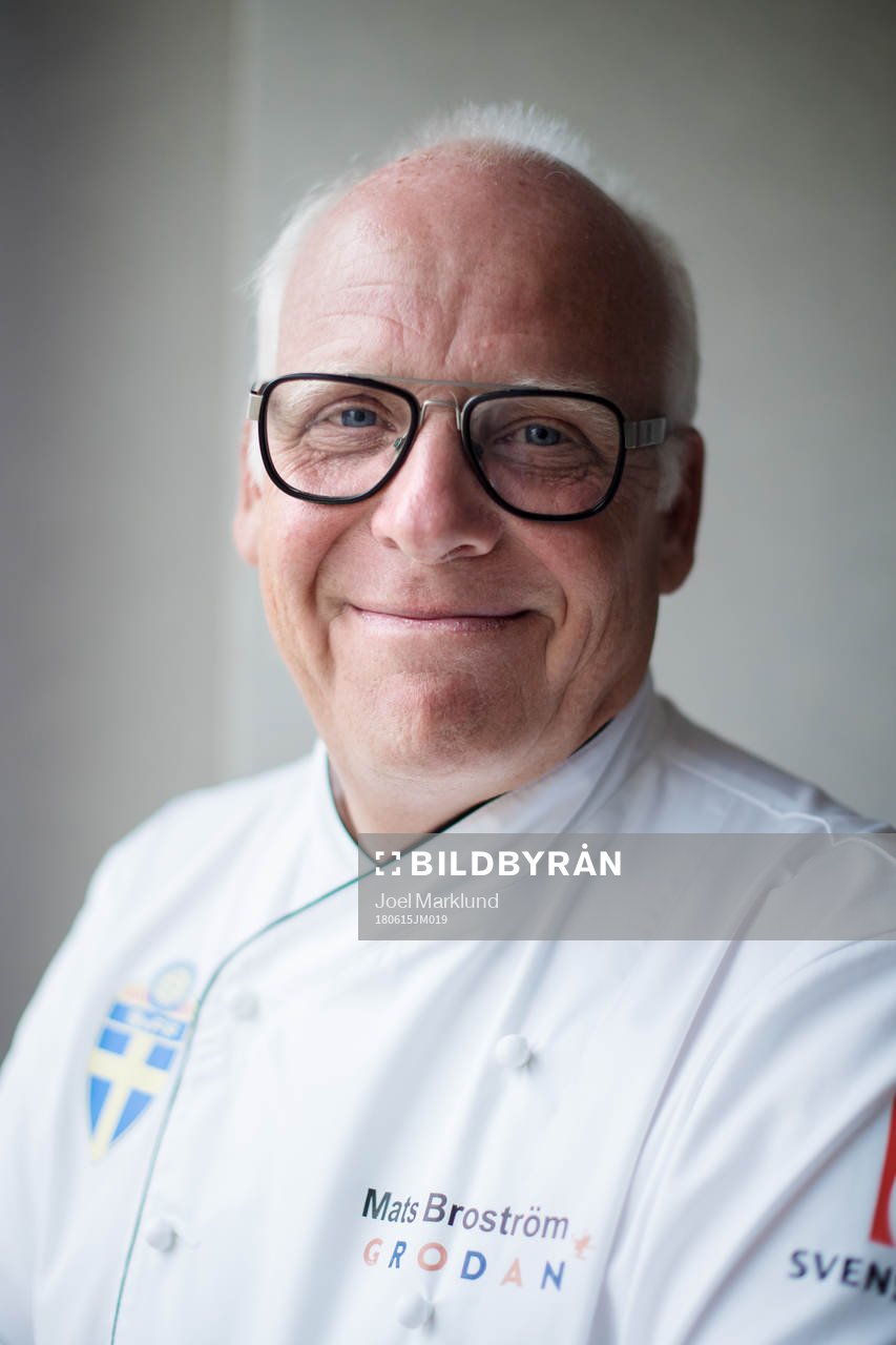 Chef Mats Broström poses for a portrait at a press event