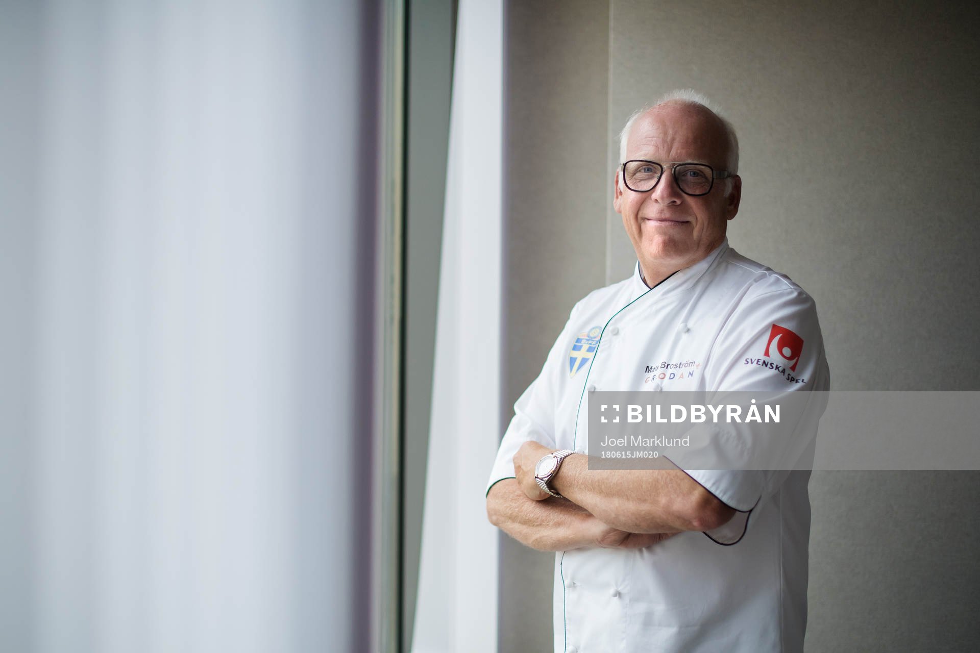 Chef Mats Broström poses for a portrait at a press event