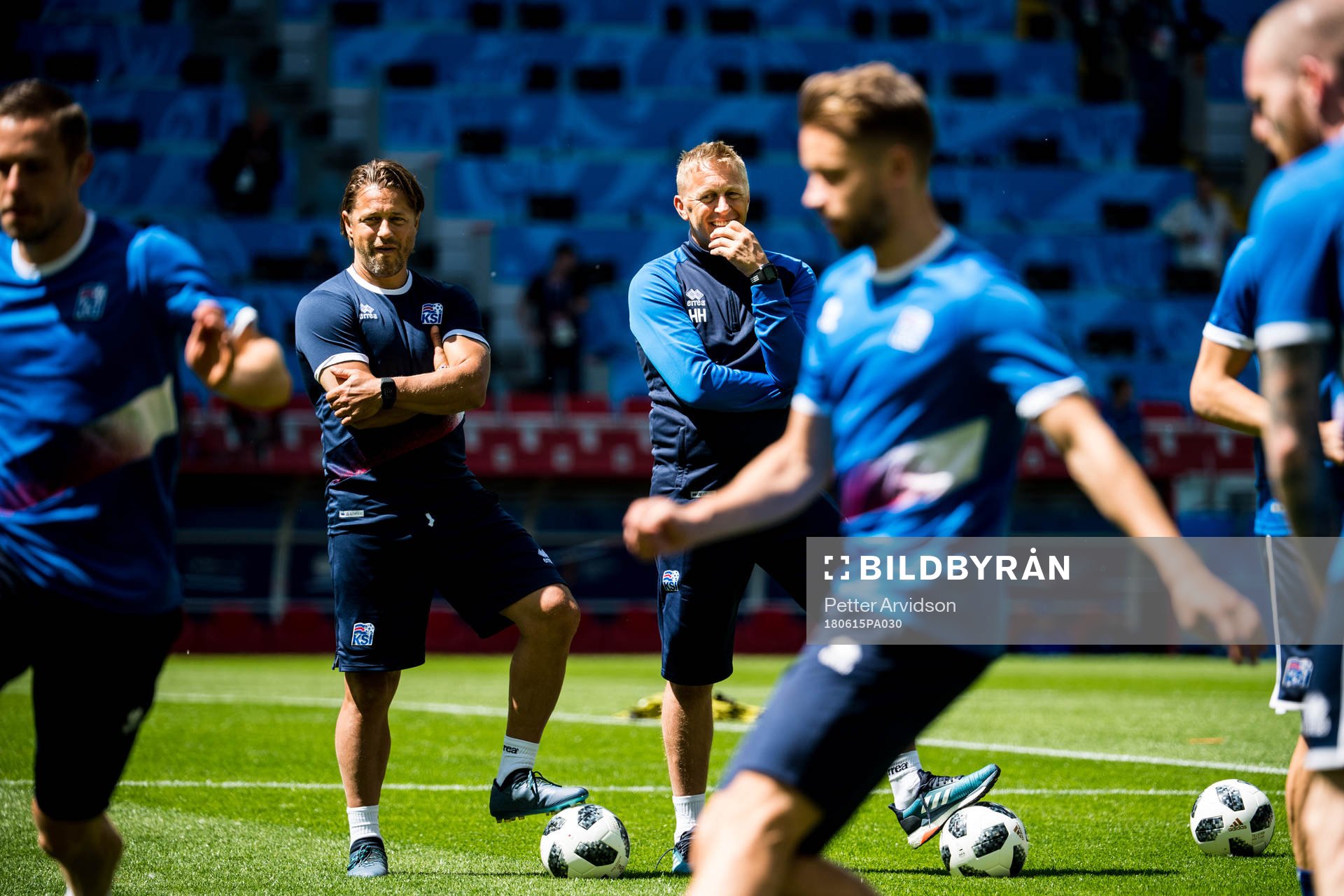 Heimir Hallgrimsson, Head coach of Iceland during a practice session during the FIFA World Cup on June 15, 2018 in Moscow.