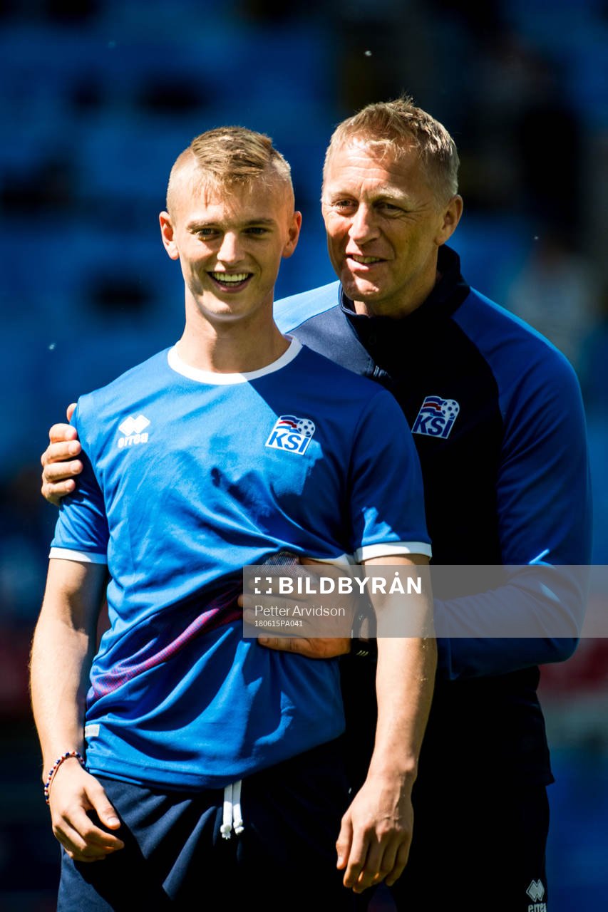 Albert Gudmundsson and Heimir Hallgrimsson, Head coach of