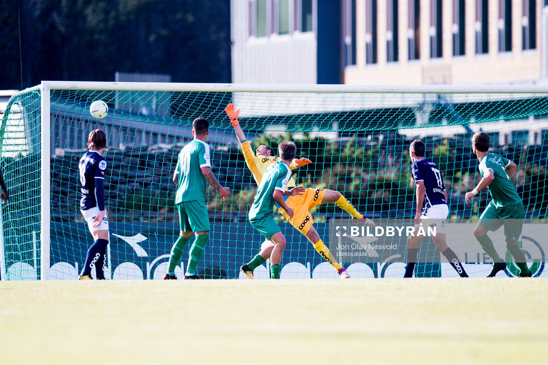 Ståle Steen Sæthre of Nest-Sotra scores the 4-0 goal with
