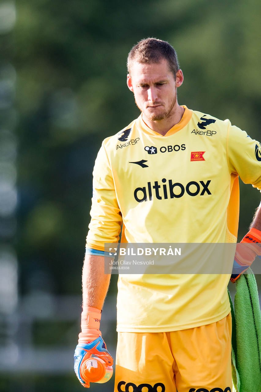 Goalkeeper Iven Austbø of Viking looks dejected in the