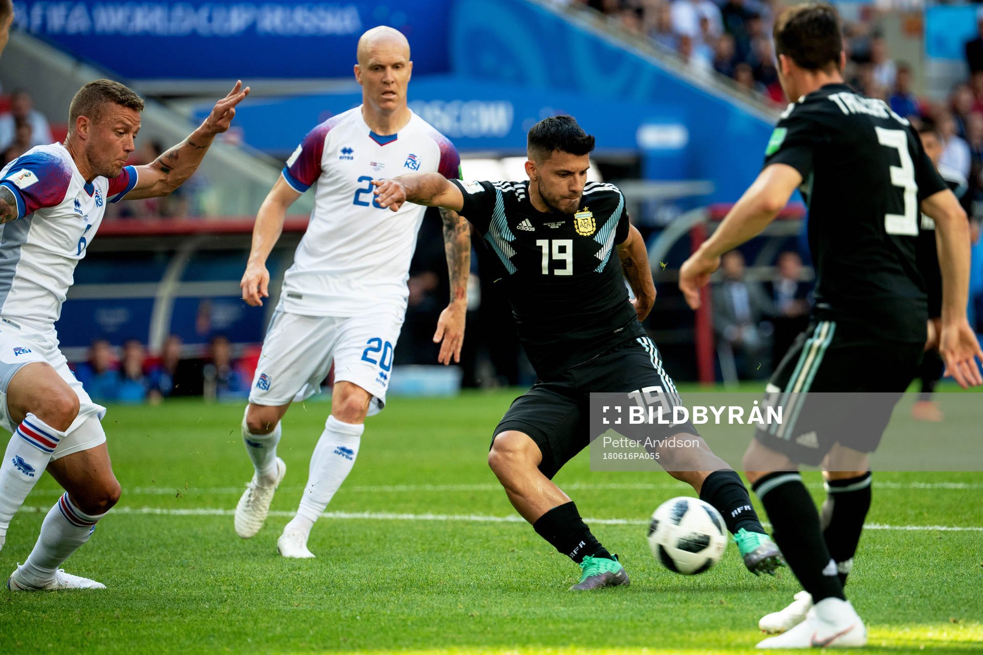 Sergio Aguero of Argentina scores 1-0