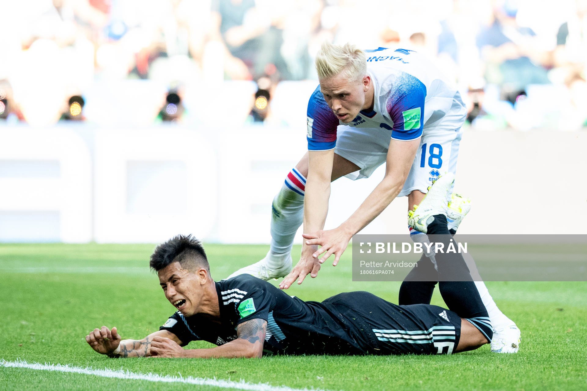 Situation for penalty Hördur Magnusson of Iceland and