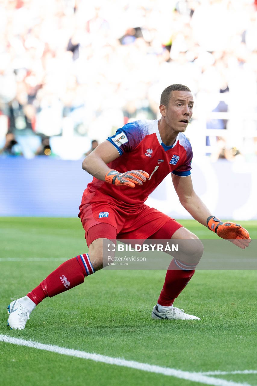 goalkeeper Hannes Halldorsson of Iceland