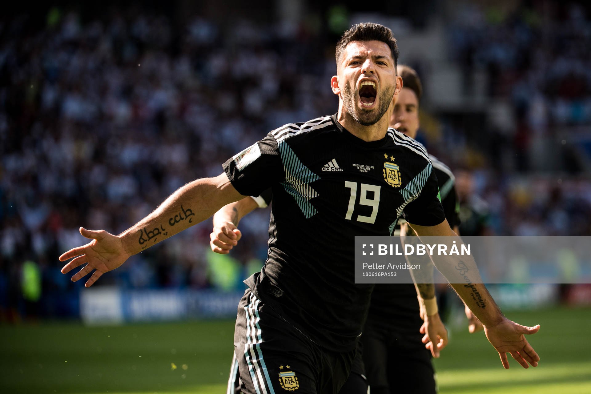 Sergio Aguero of Argentina celebrates