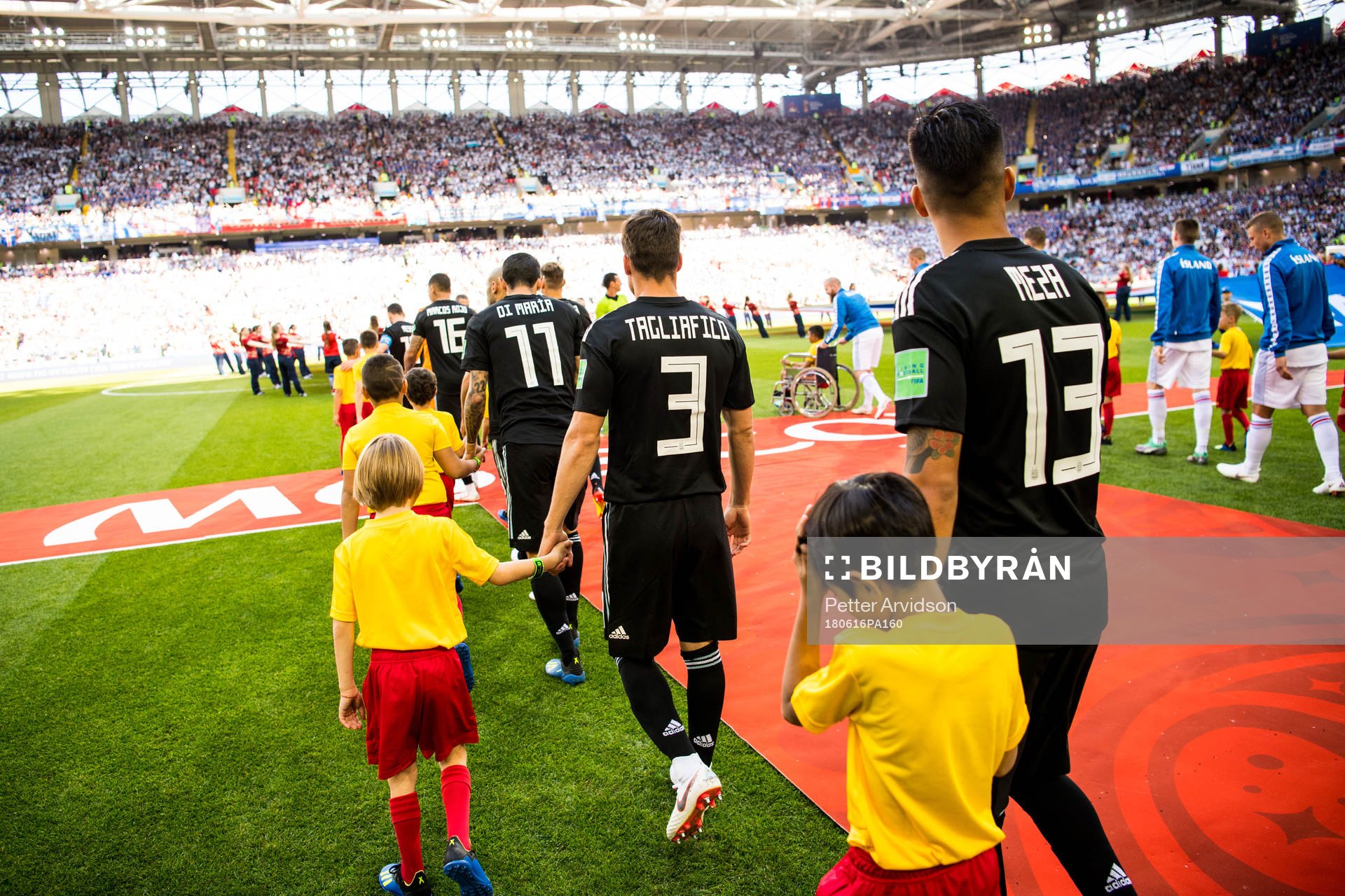 The players of Argentina enter the pitch