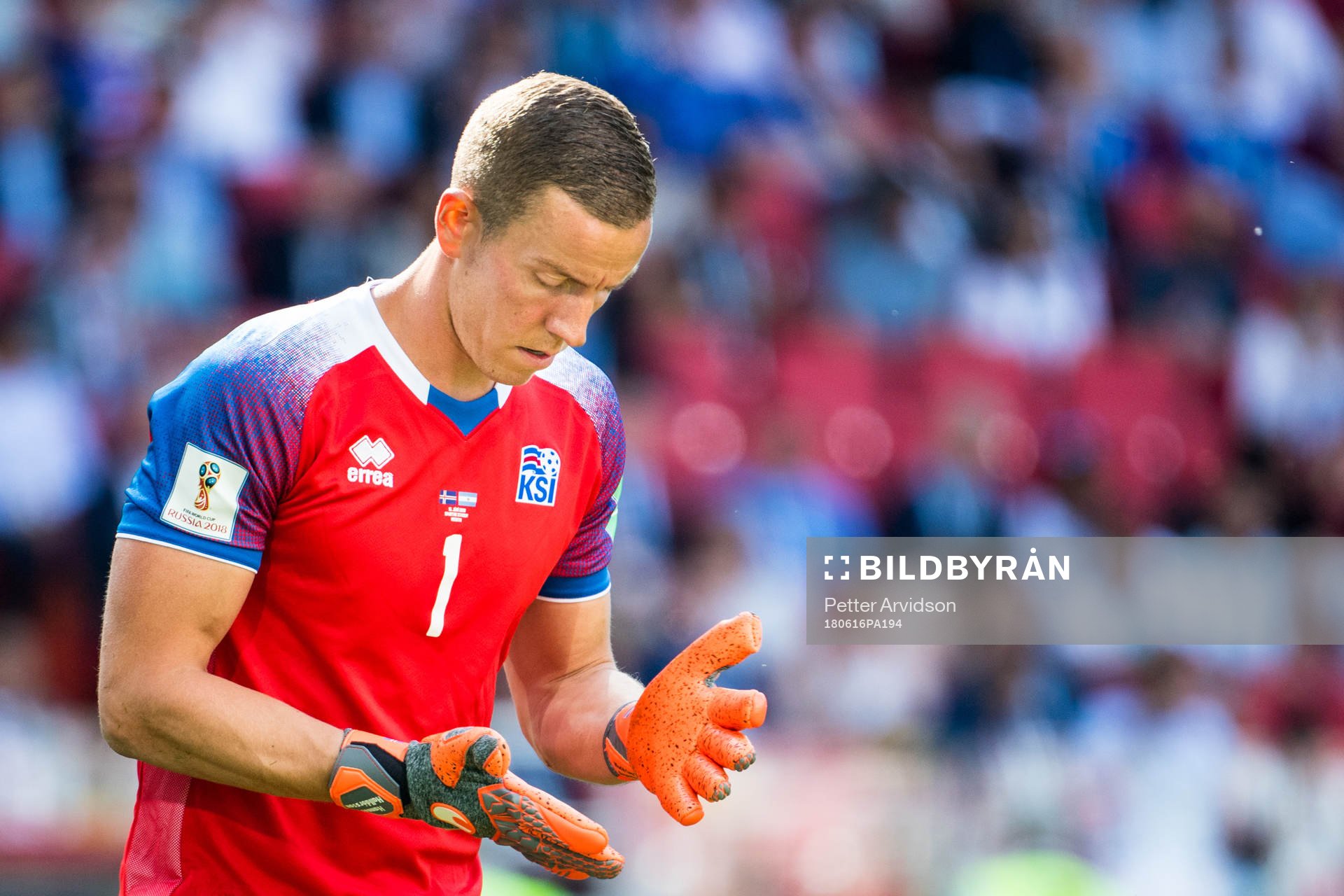 Goalkeeper Hannes Halldorsson of Iceland