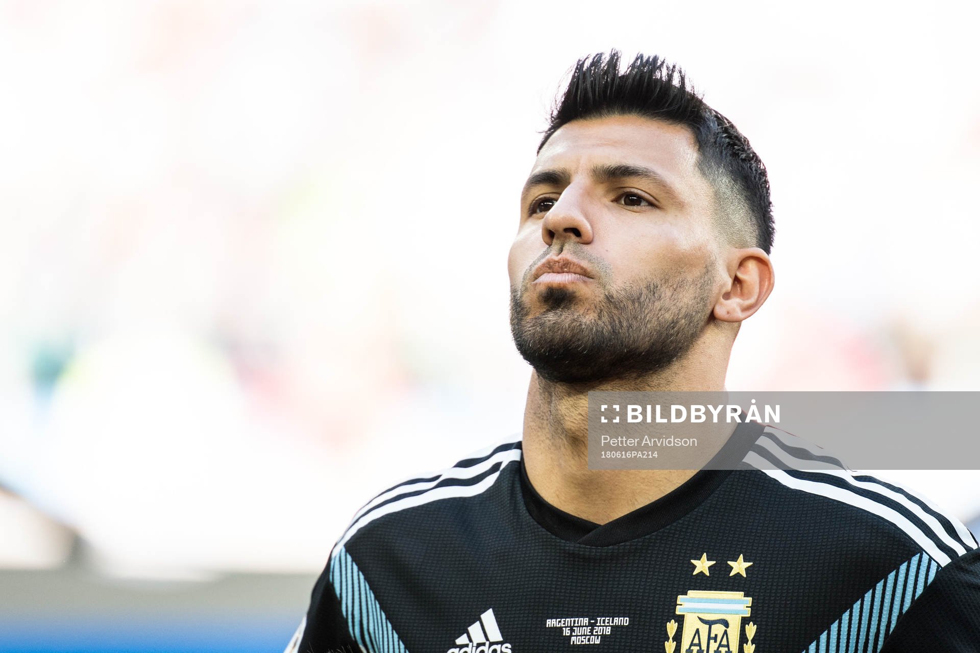 Sergio Aguero of Argentina prior the FIFA World Cup group