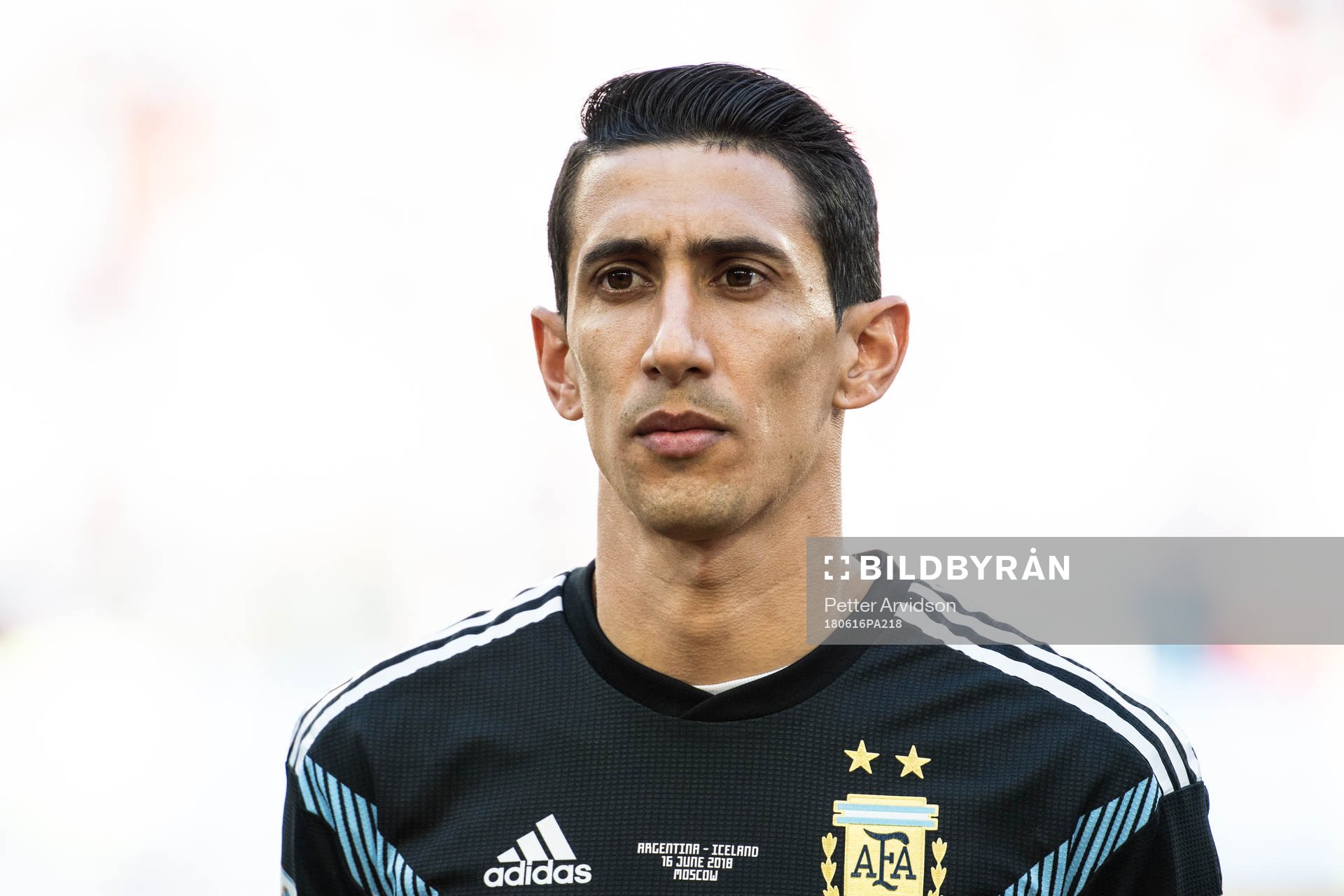 Angel Di Maria of Argentina prior the FIFA World Cup group