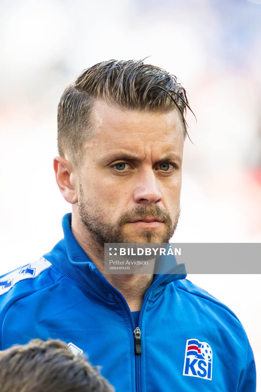 Kari Arnason of Iceland prior the FIFA World Cup group