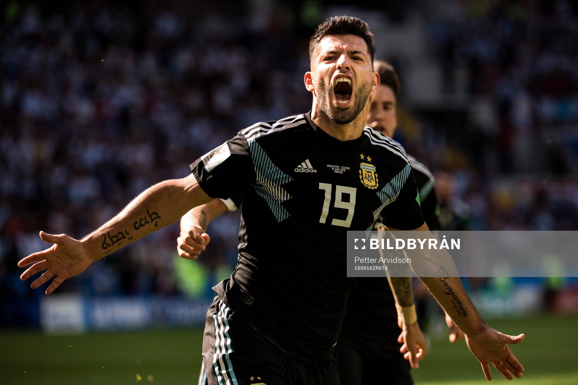 Sergio Aguero of Argentina celebrates