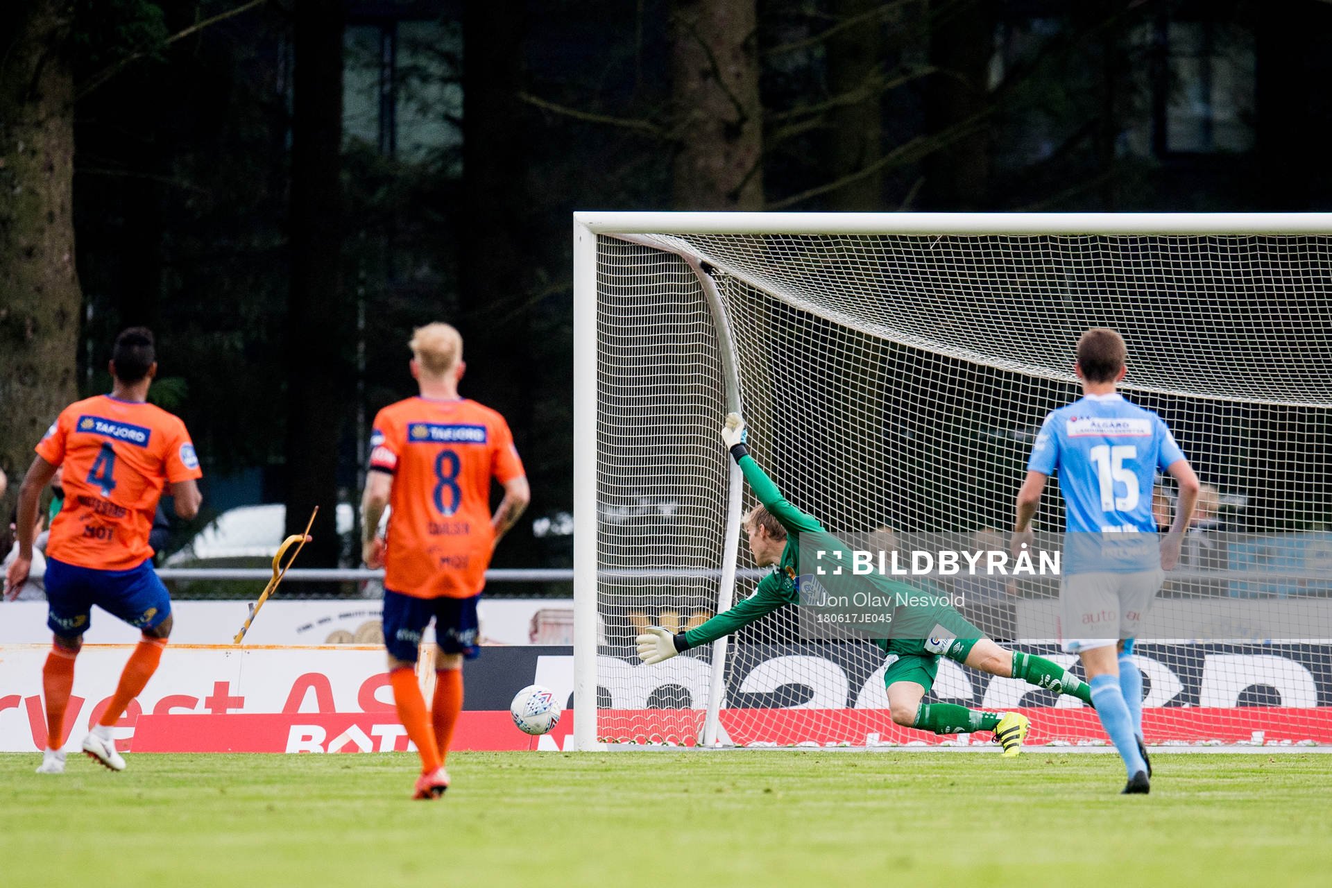 Goalkeeper Andreas Lie of Aalesund lets in the 1-0 goal