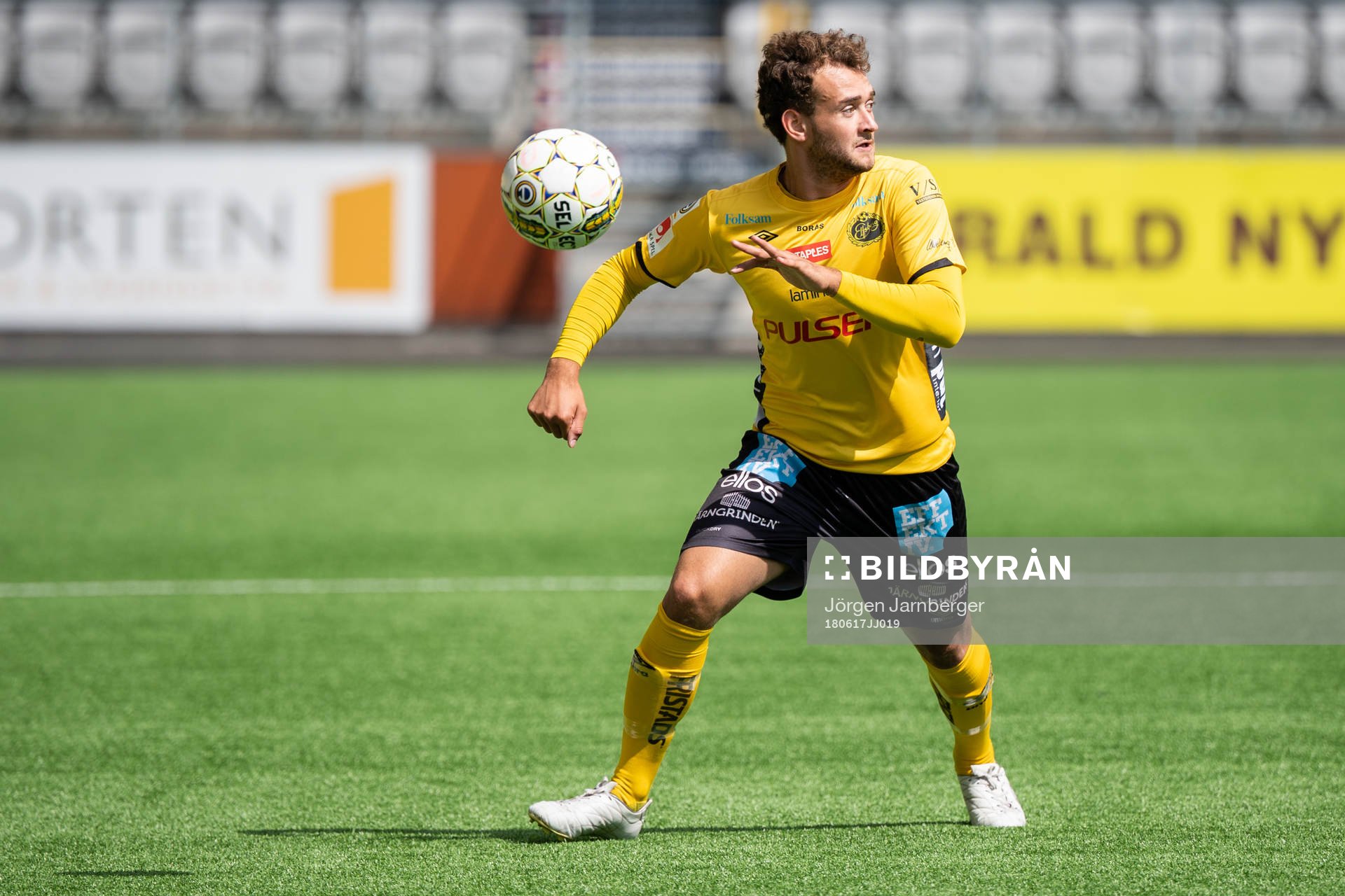under fotbollsmatchen i U19 Allsvenskan mellan Elfsborg och Ängelholm den 17 juni 2018 i Borås.
