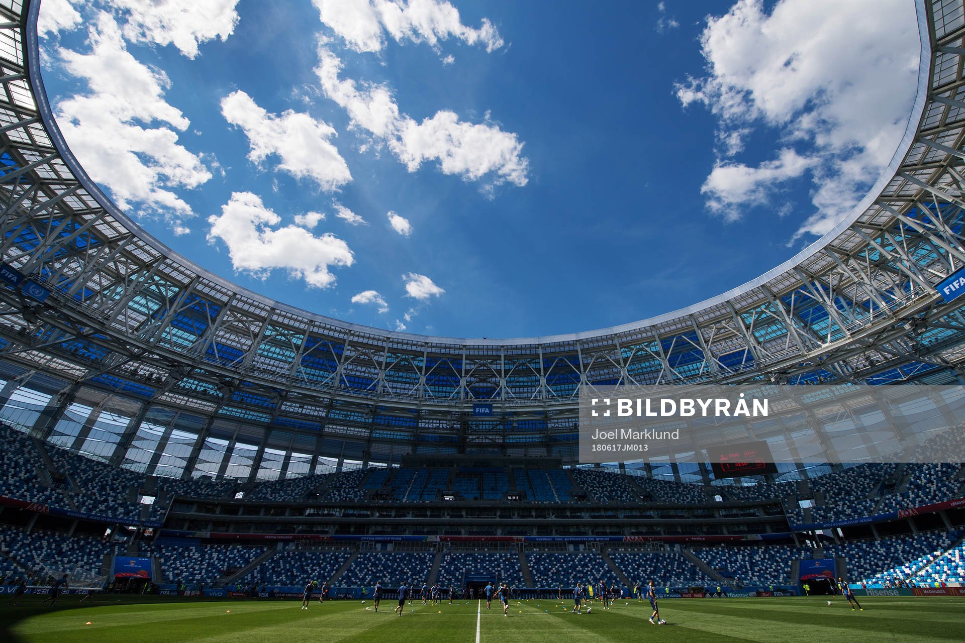 General view of the Swedish national football team's