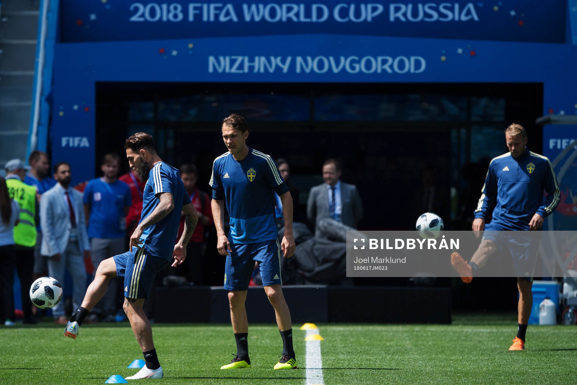 Jimmy Durmaz, Albin Ekdal and Ola Toivonen of the Swedish