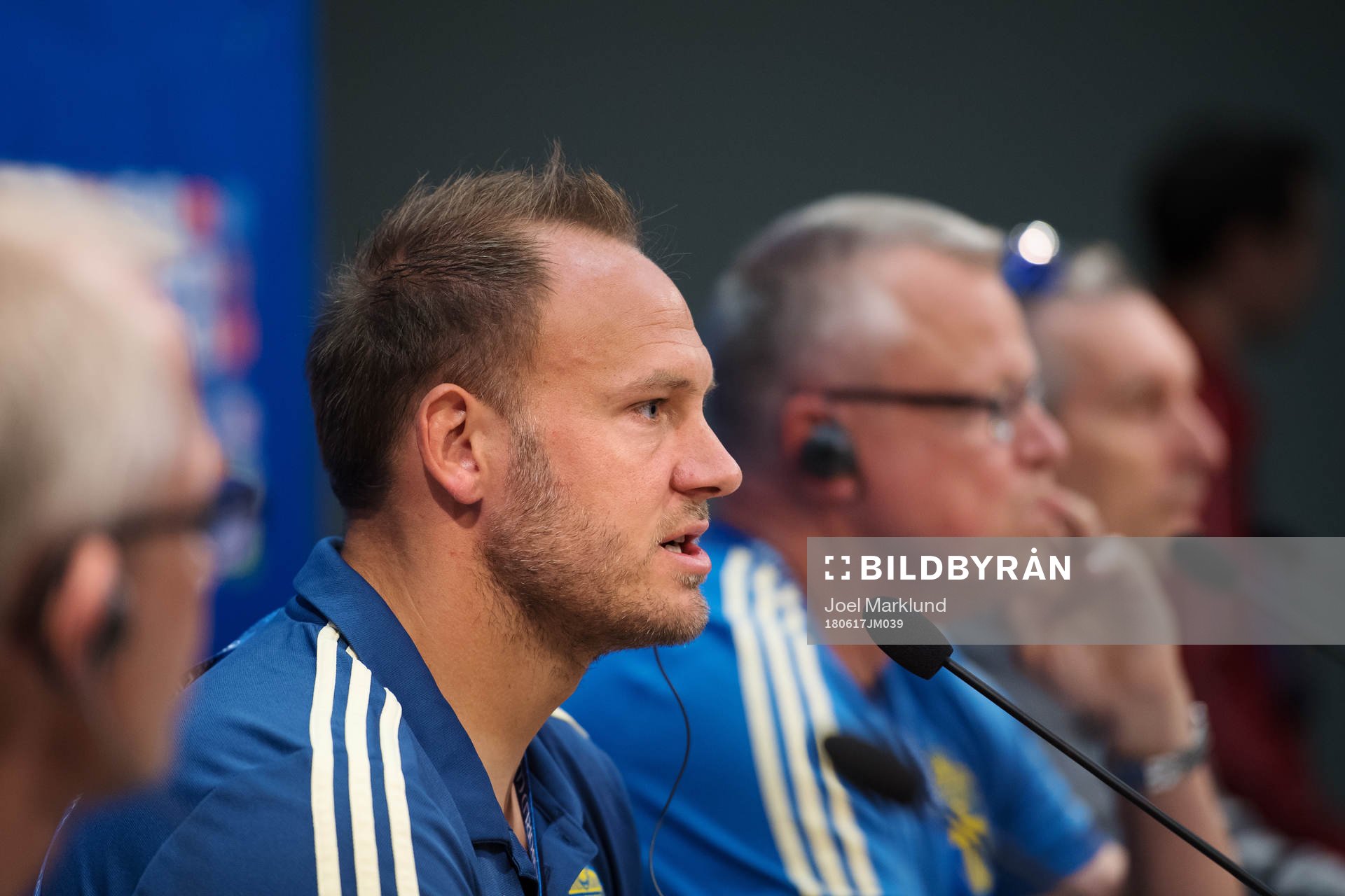 Andreas Granqvist and head coach Janne Andersson of the