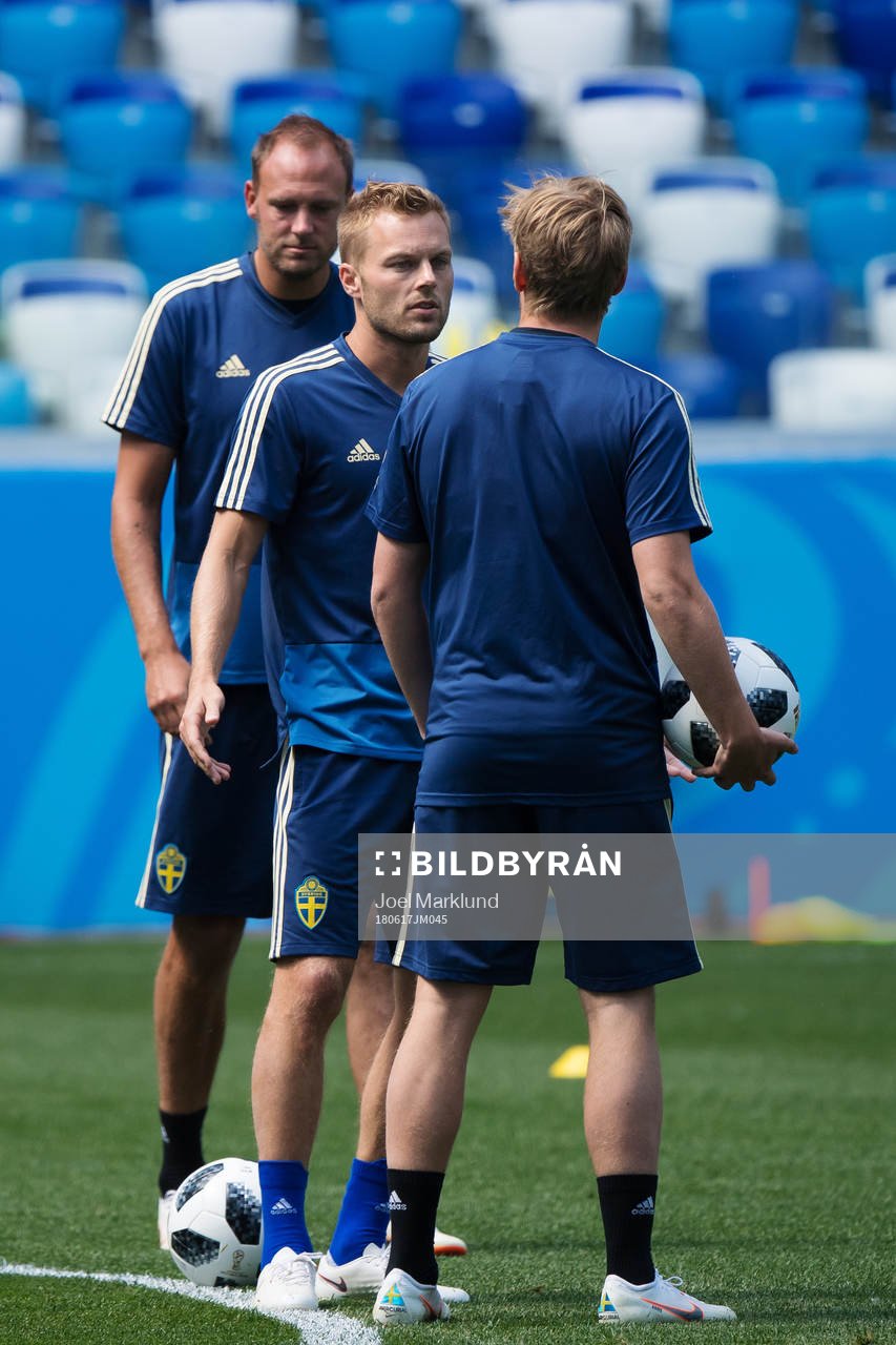 Andreas Granqvist, Sebastian Larsson and Emil Forsberg of