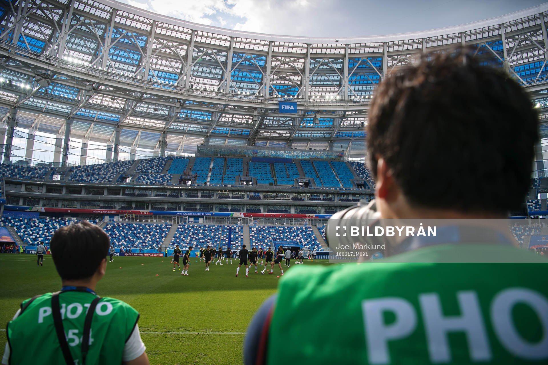 Photographers cover the South Korean national football