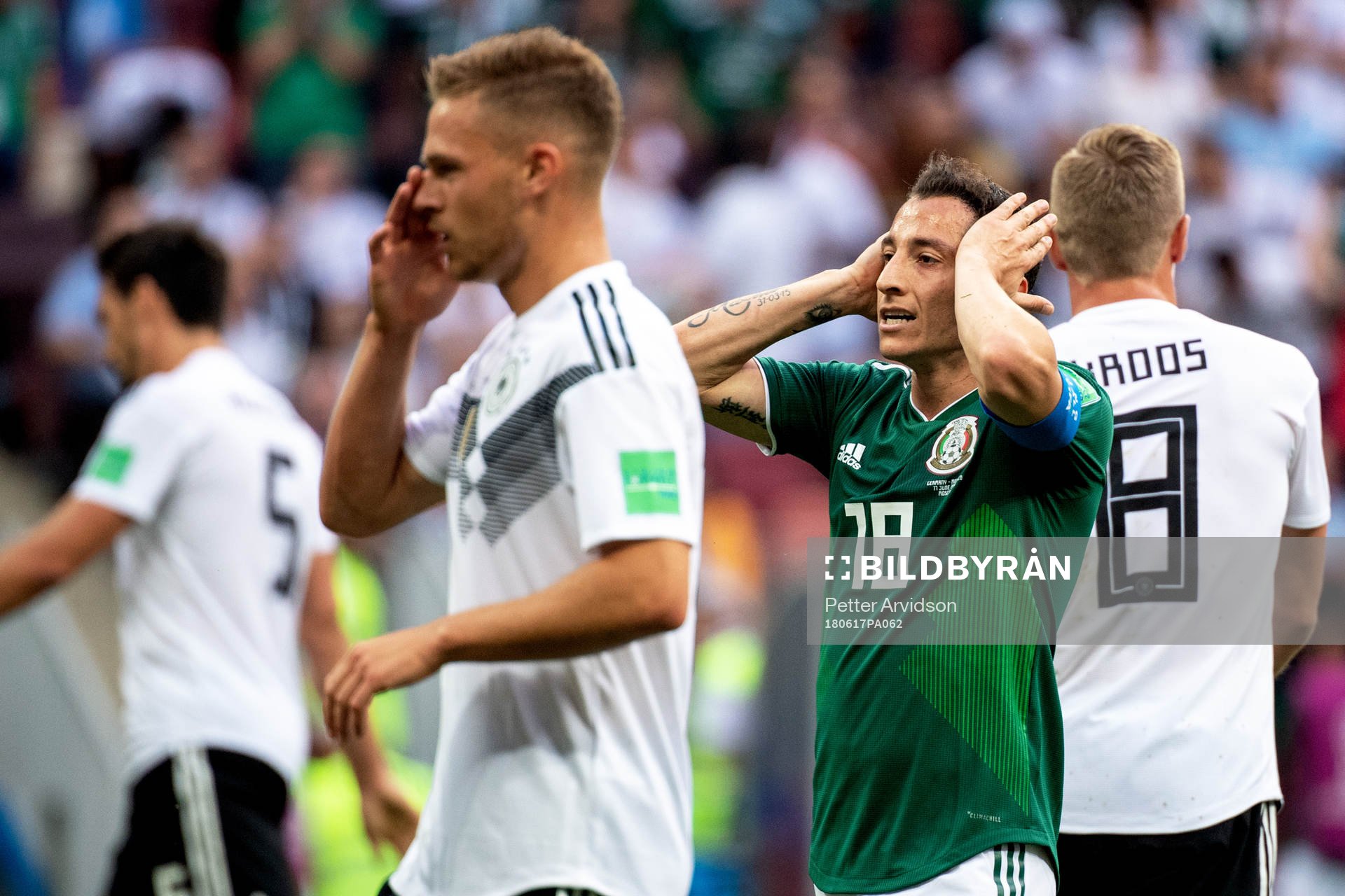 Andres Guardado of Mexico looks dejected