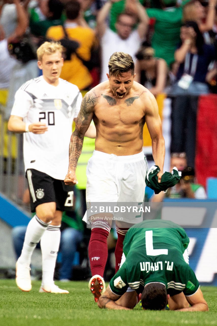 Carlos Salcedo of Mexico celebrates