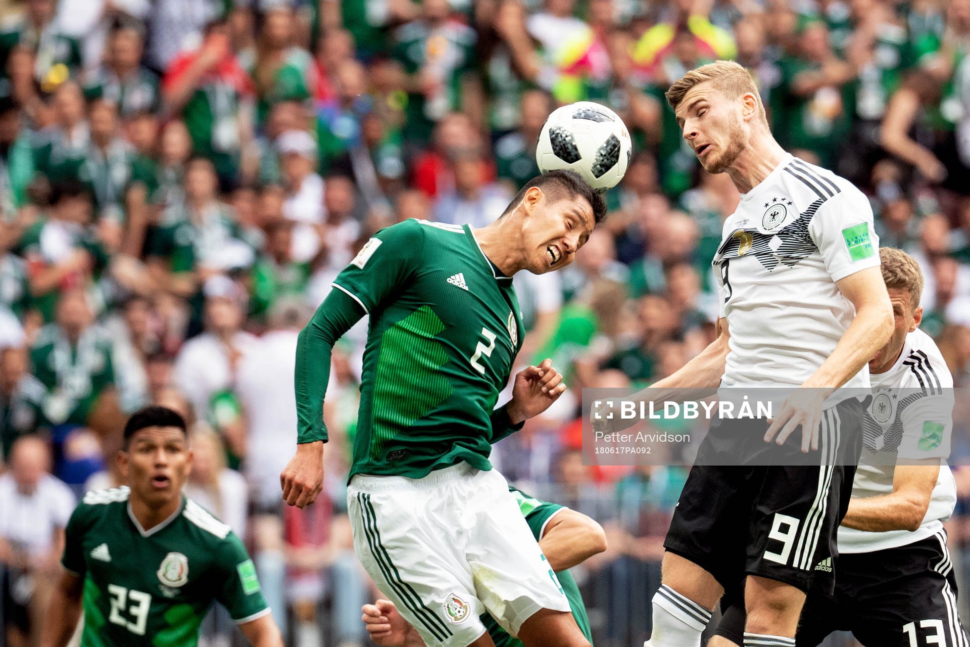 Hugo Ayala of Mexico and Timo Werner of Germany