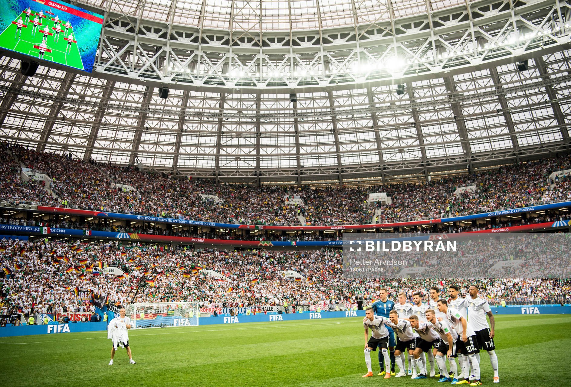 The players of Germany line up for a team photo prior the