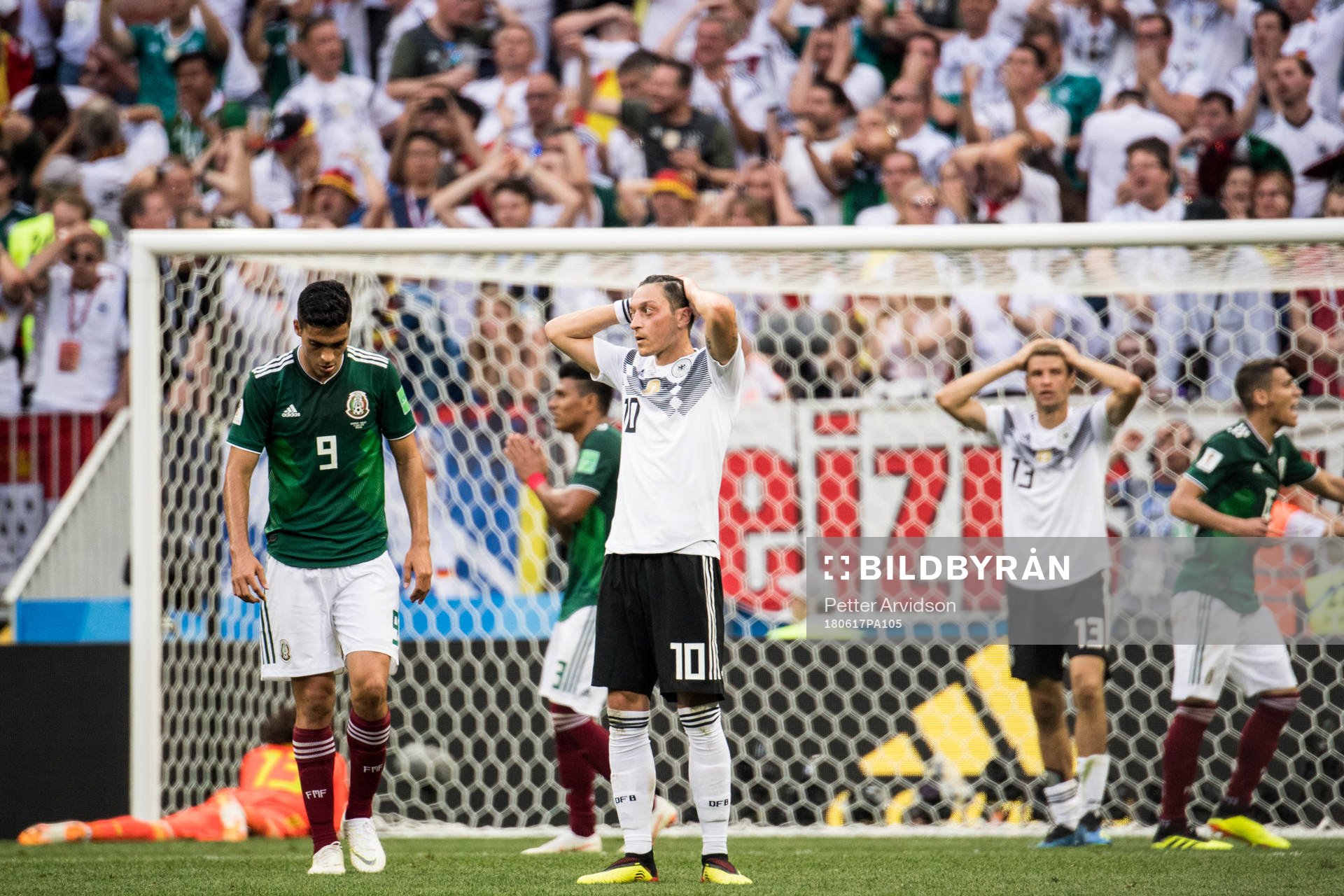 Mesut Özil of Germany looks dejected