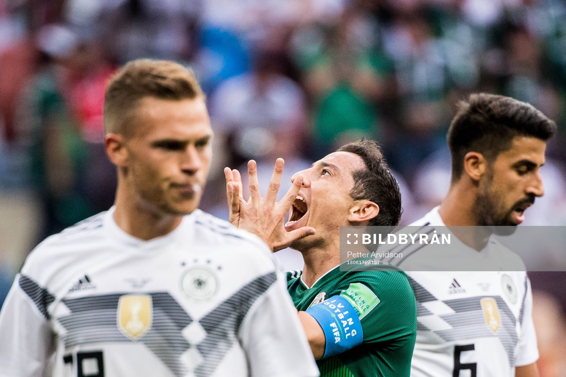 Andres Guardado of Mexico reacts