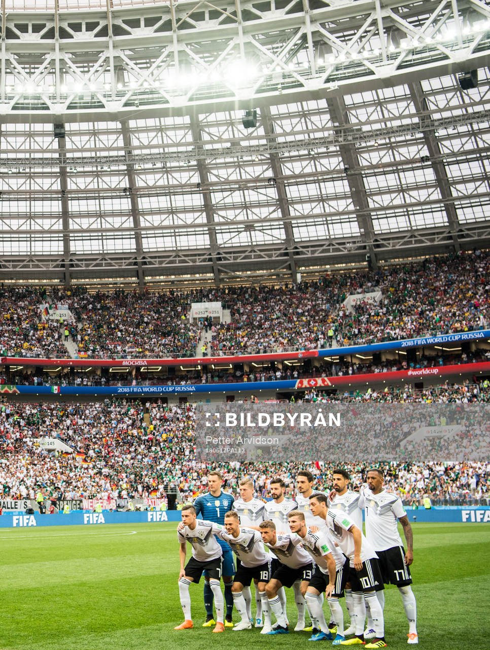 The players of Germany line up for a team photo prior the