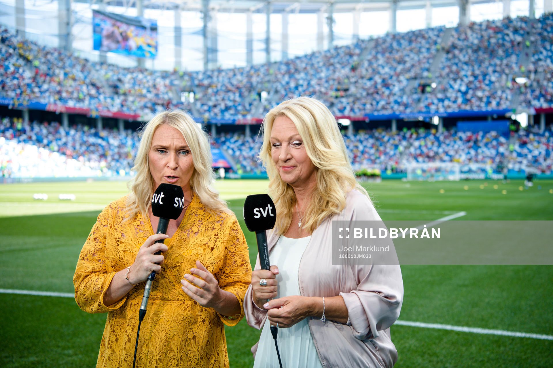 Frida Östberg and Jane Björck from Swedish TV broadcaster