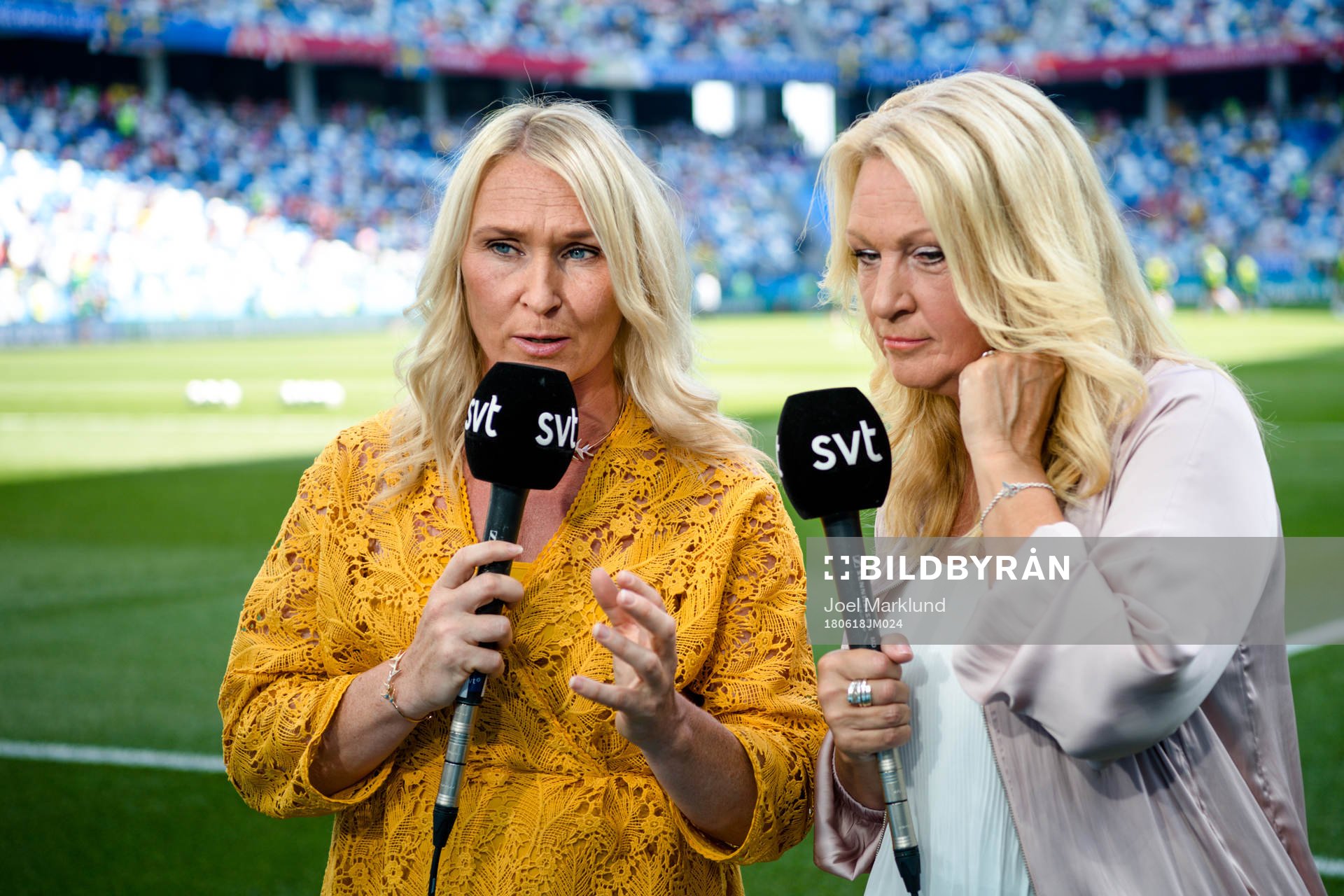 Frida Östberg and Jane Björck from Swedish TV broadcaster