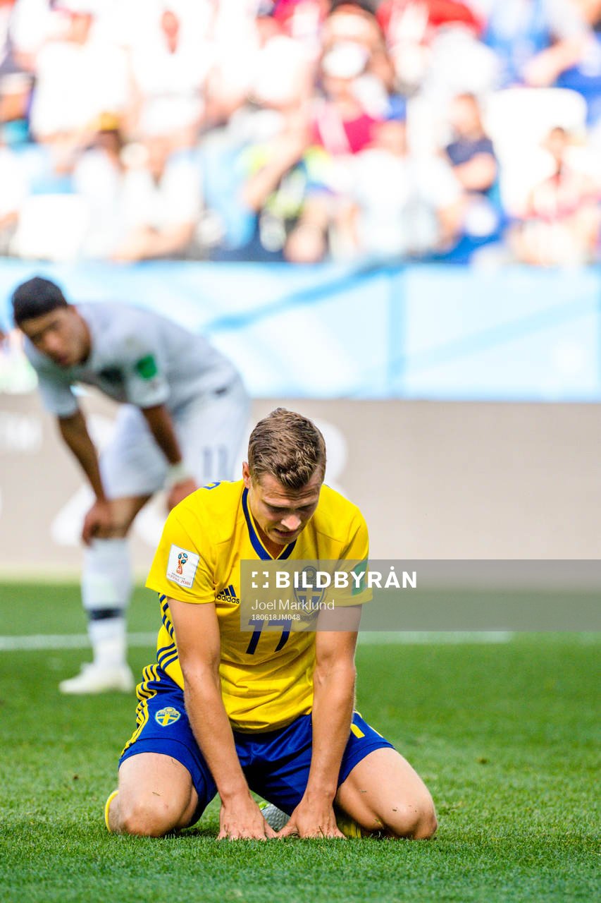 Viktor Claesson of Sweden looks dejected