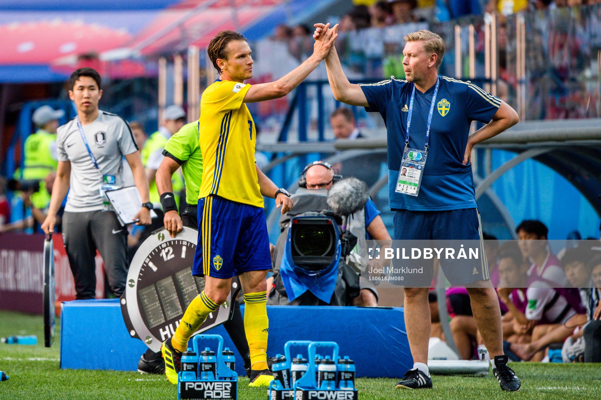 Albin Ekdal and assistant coach Peter Wettergren of Sweden
