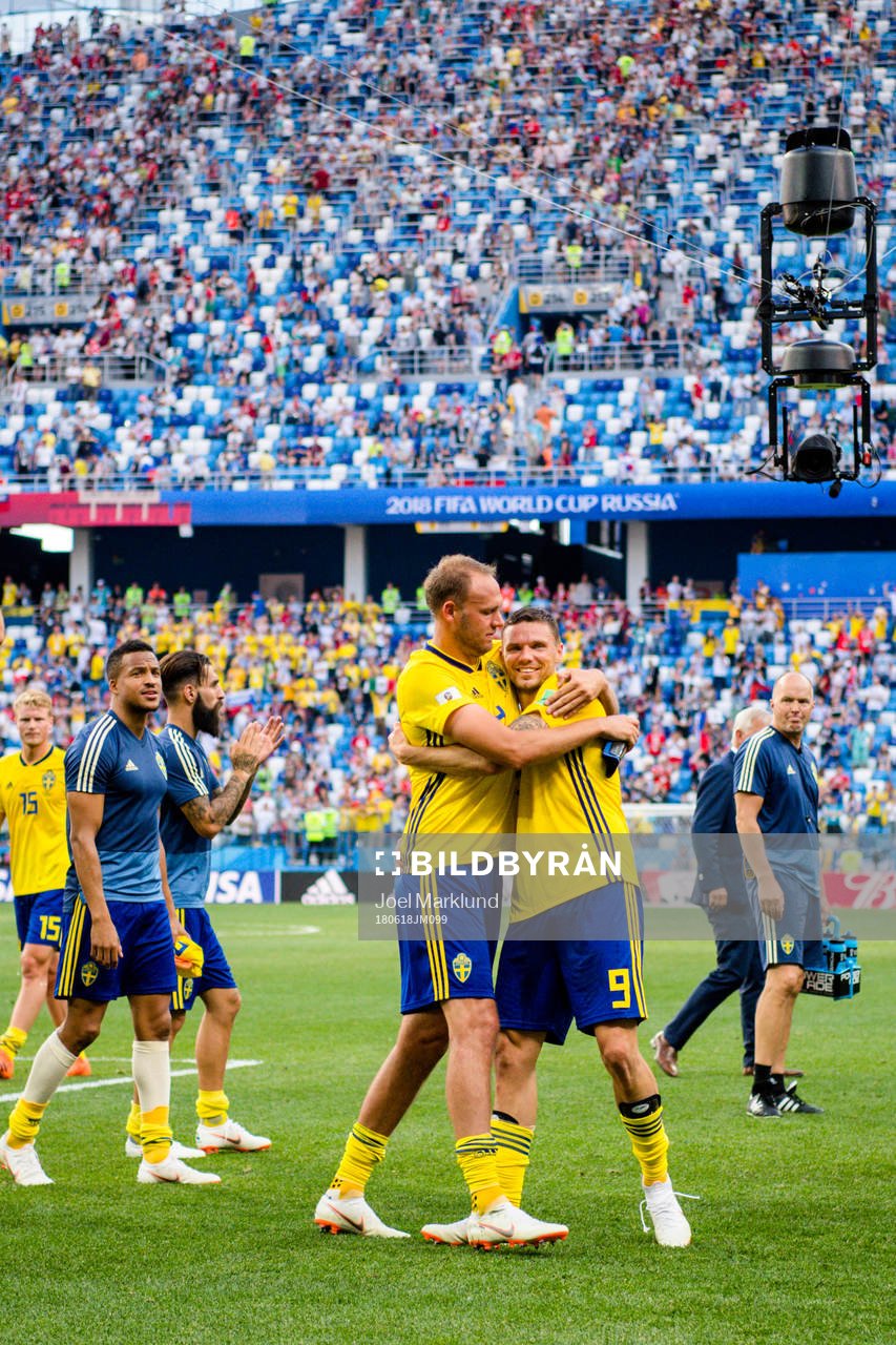 Andreas Granqvist and Marcus Berg of Sweden celebrates