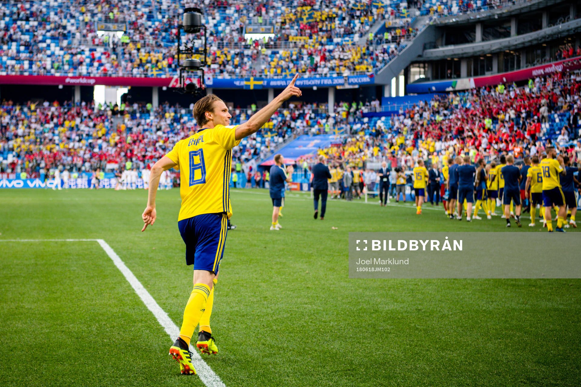 Albin Ekdal of Sweden celebrates
