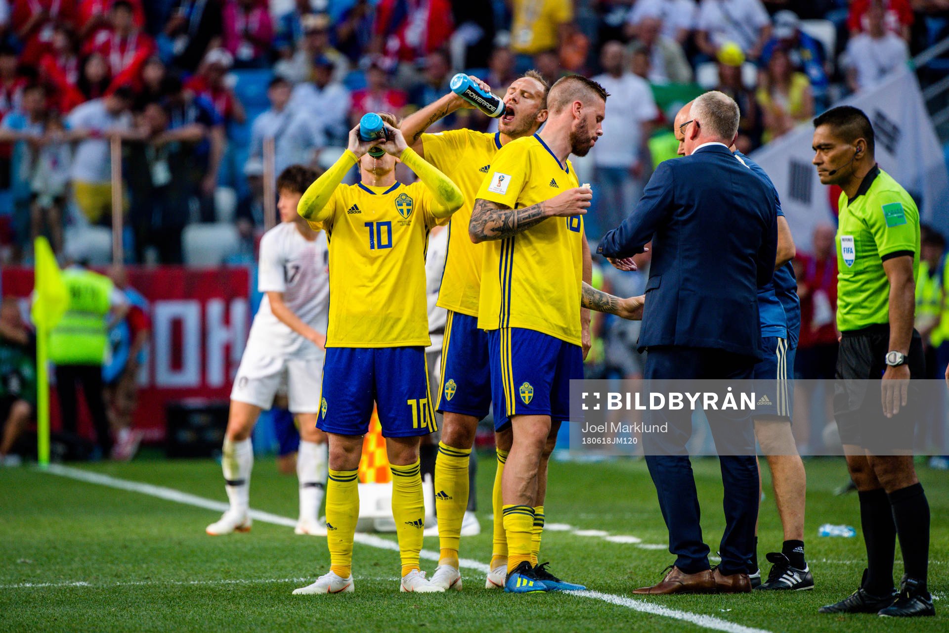 Emil Forsberg, Andreas Granqvist and Pontus Jansson of