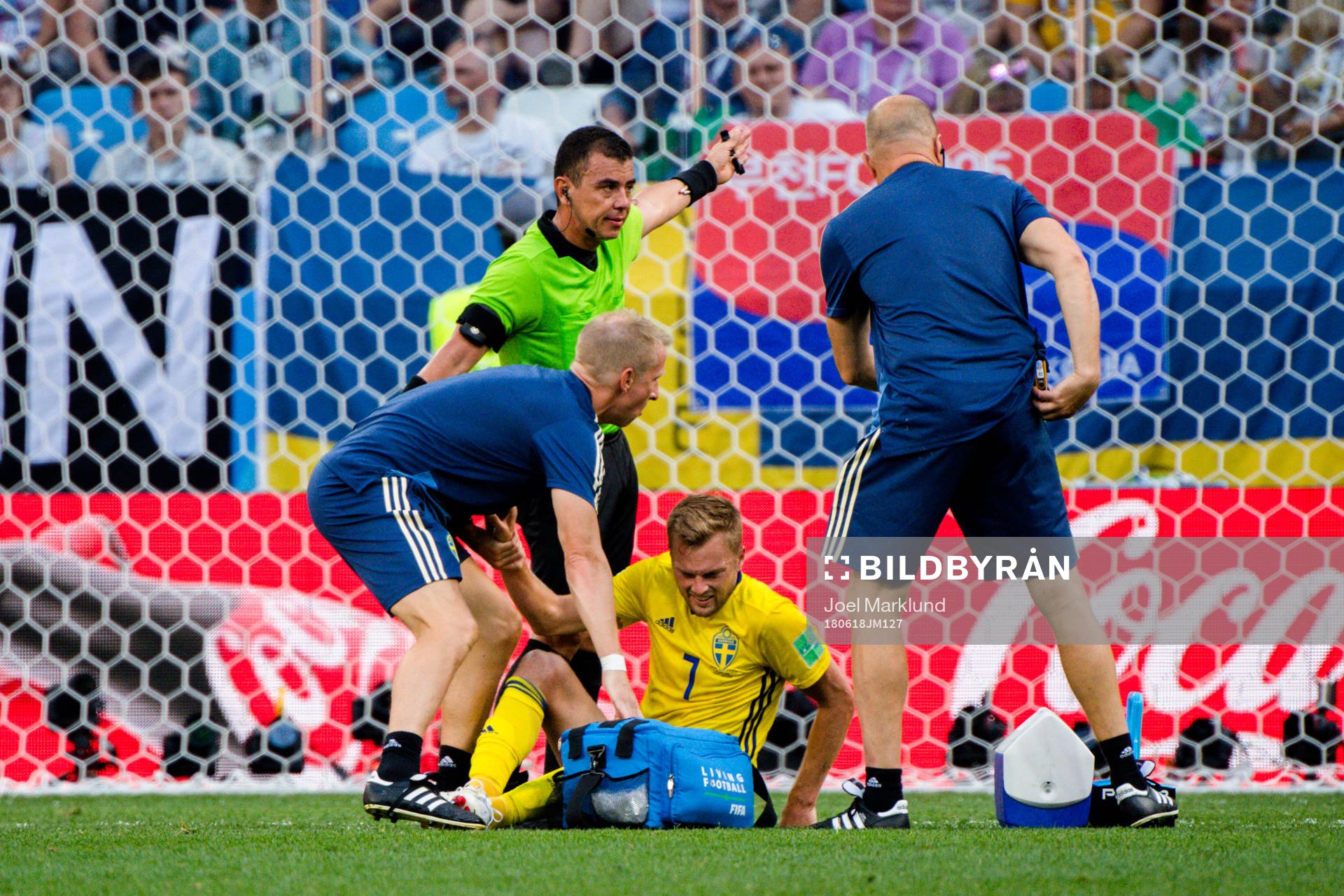 Sebastian Larsson of Sweden in pain